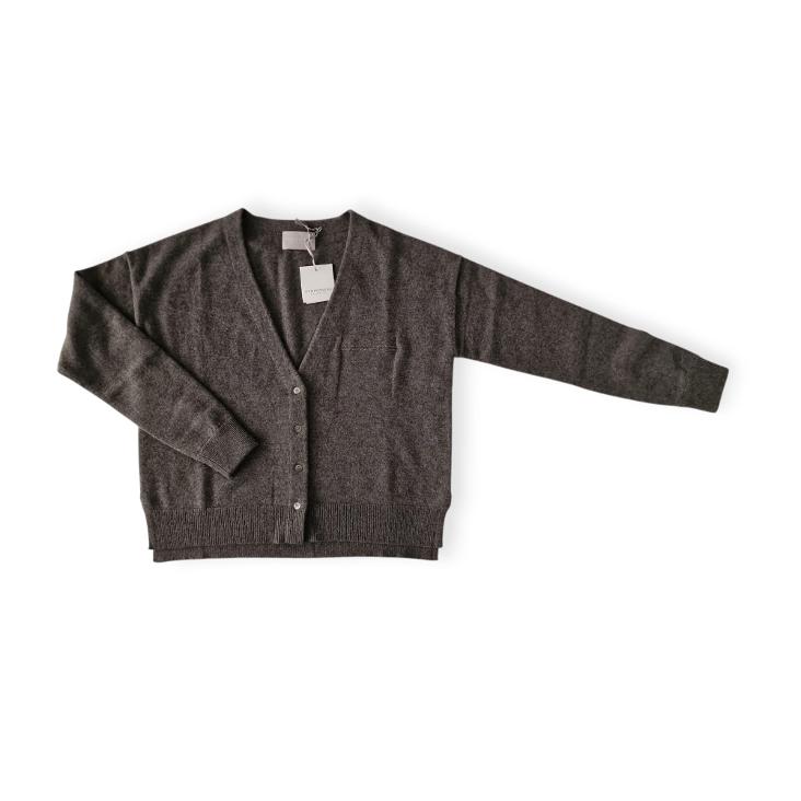 Cardigan V-neck glitter r. otter grey