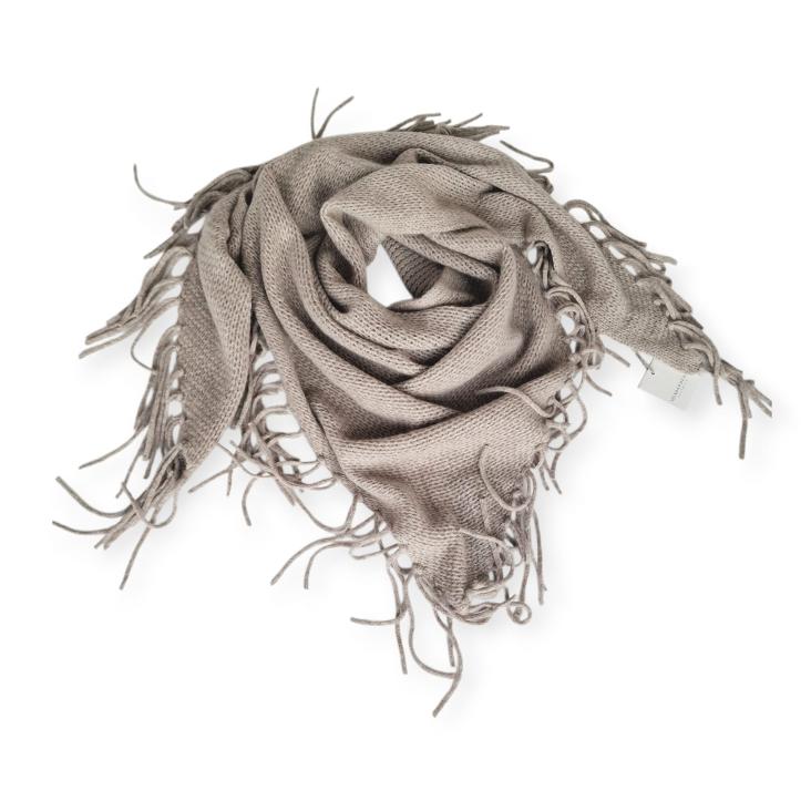 Scarf triangel+fringes 180x90cm specialknitte macadamia