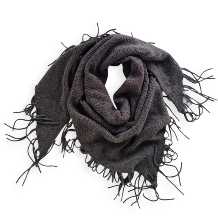 Scarf triangel+fringes 180x90cm specialknitte otter grey