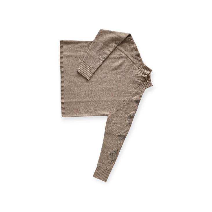 Pullover H-neck rhomb lurex sand