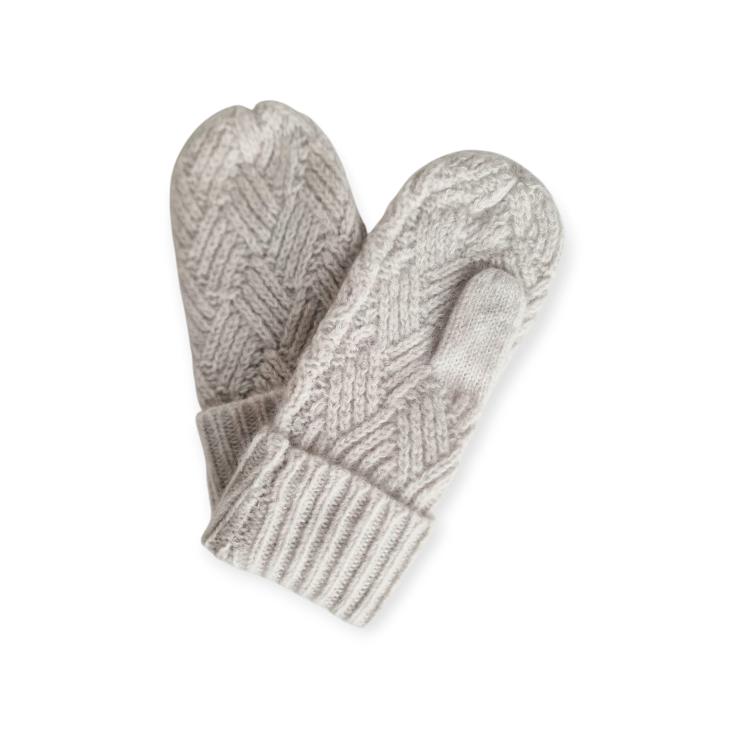 Gloves special knit+lurex mixed white