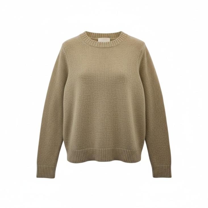 Pullover long sleeves R-neck cable melange