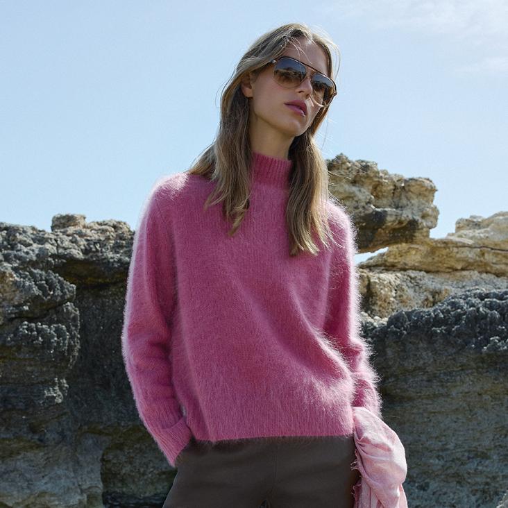 Pullover T-neck MINK finish indian red