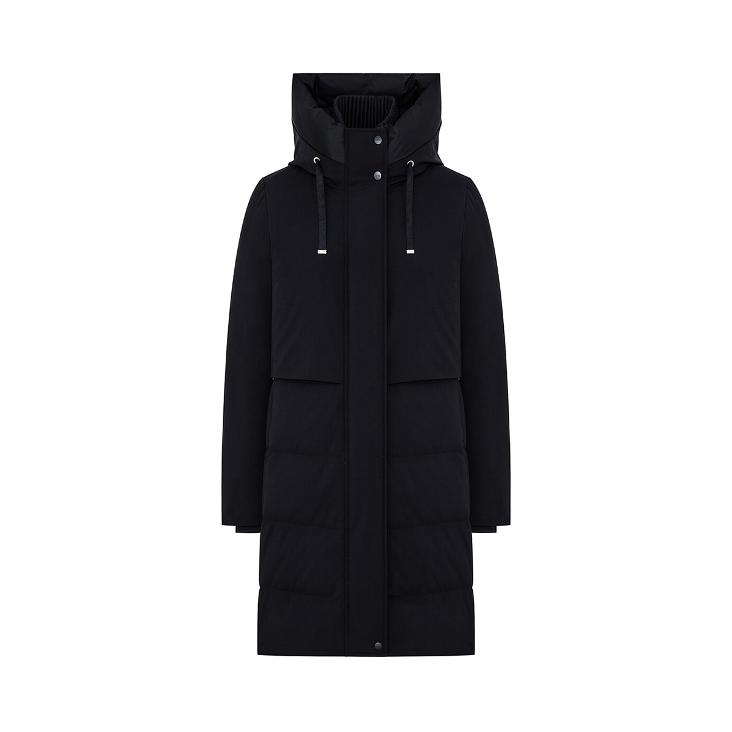 Down jacket whith hood black
