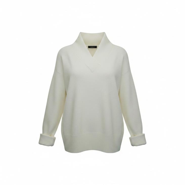 Knitewear sweater V-neck white