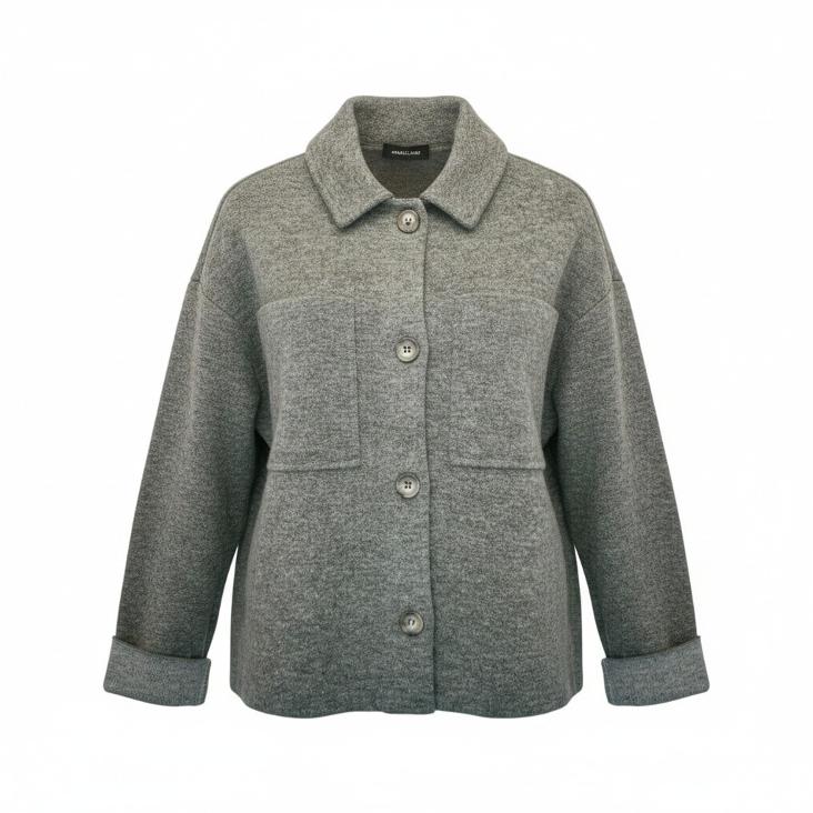 Knitewear jacket with chest pockets grey