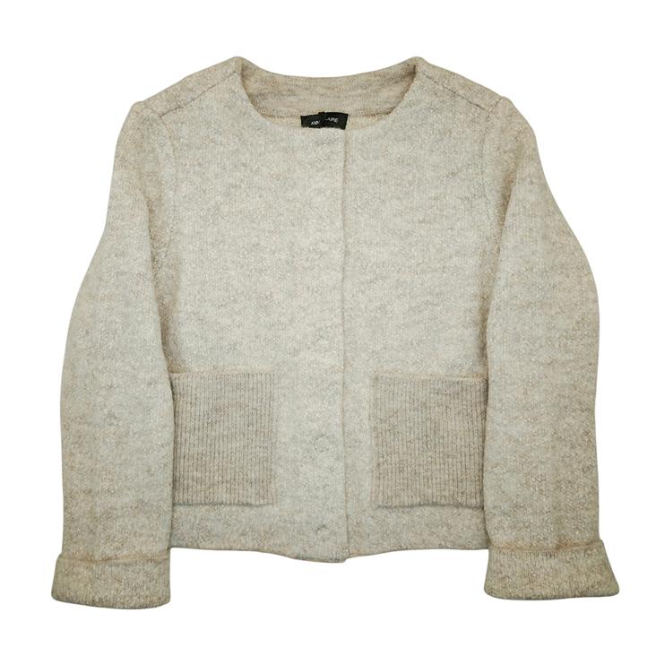 Knitewear jacket chanel with patch pockets nature