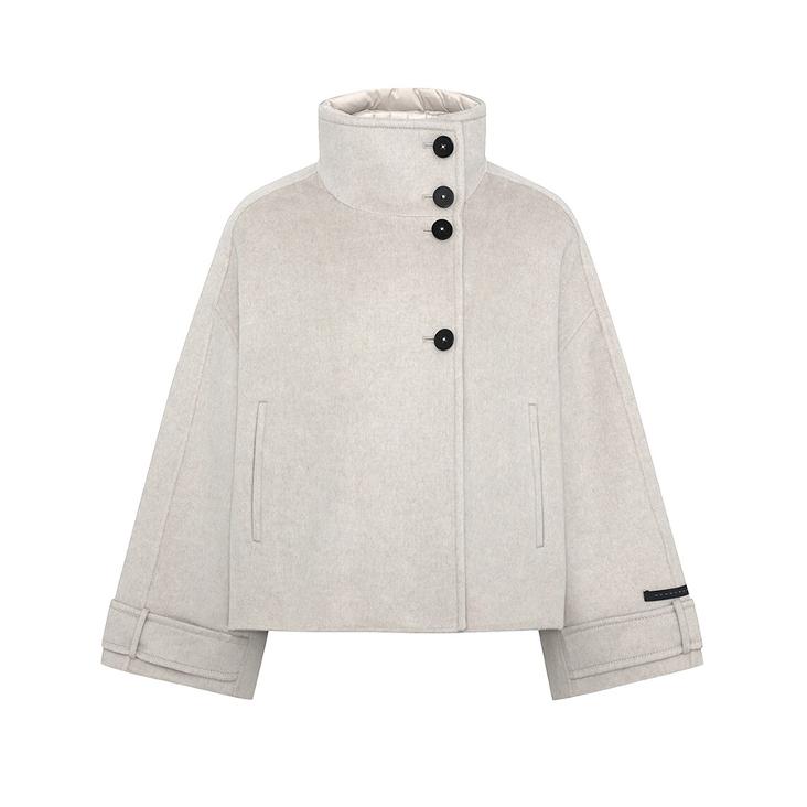 Short jacket with detachable vest ivory white