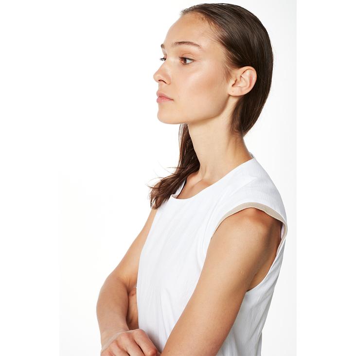 Etuikleid o.Arm weiss/beig - 0