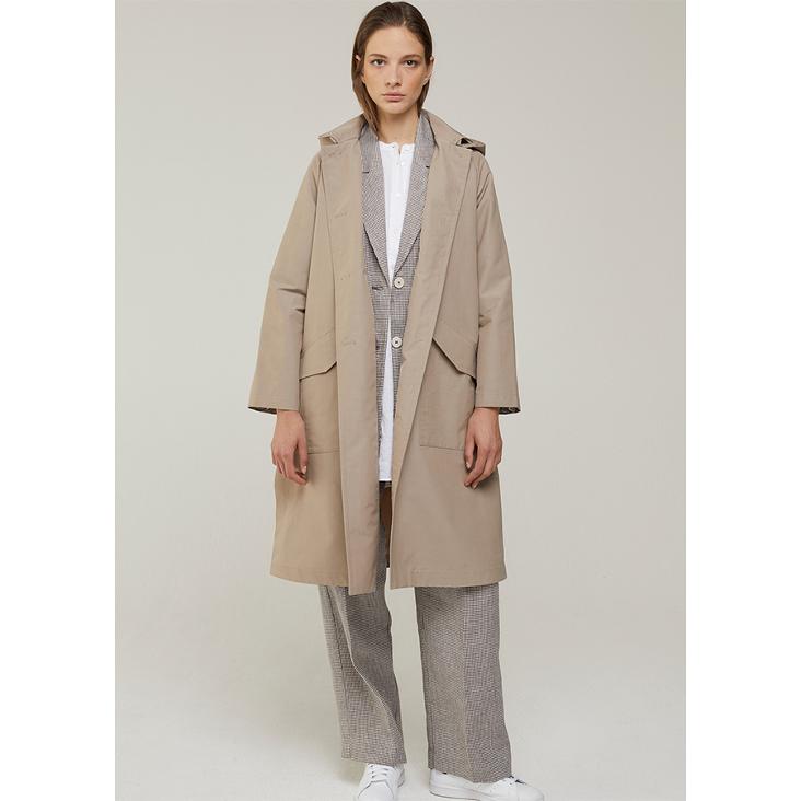 Regenmantel m. Kappuze beige
