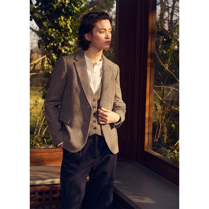 Blazer checkered blue-brown