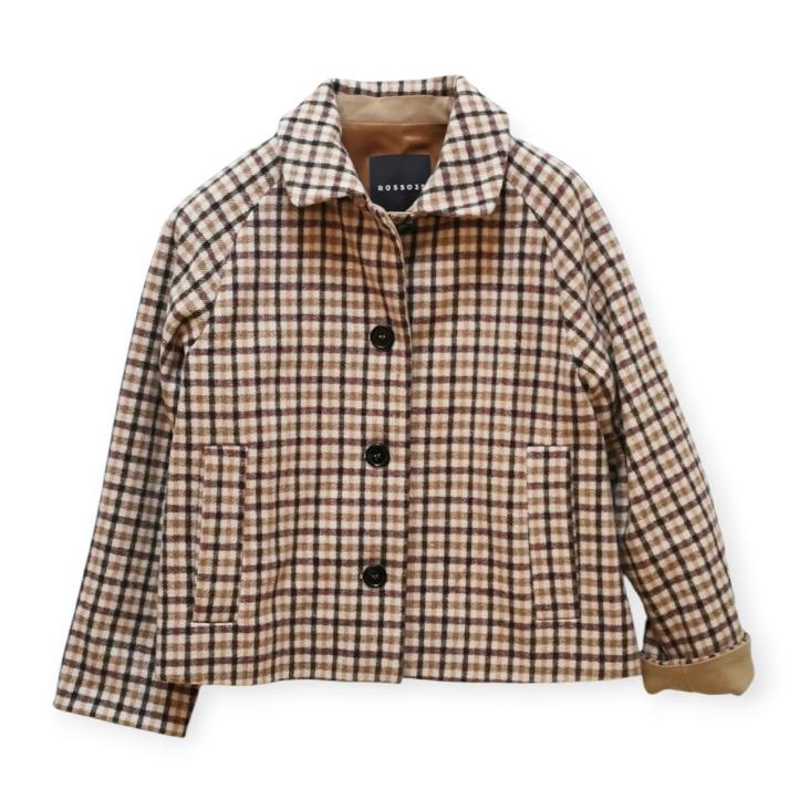 Jacke checkered bordeaux-camel
