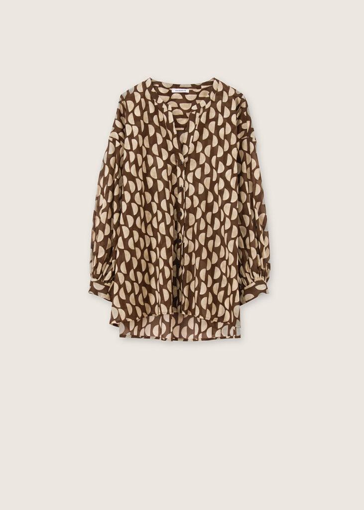 Shirt 7/8 sleeve brown