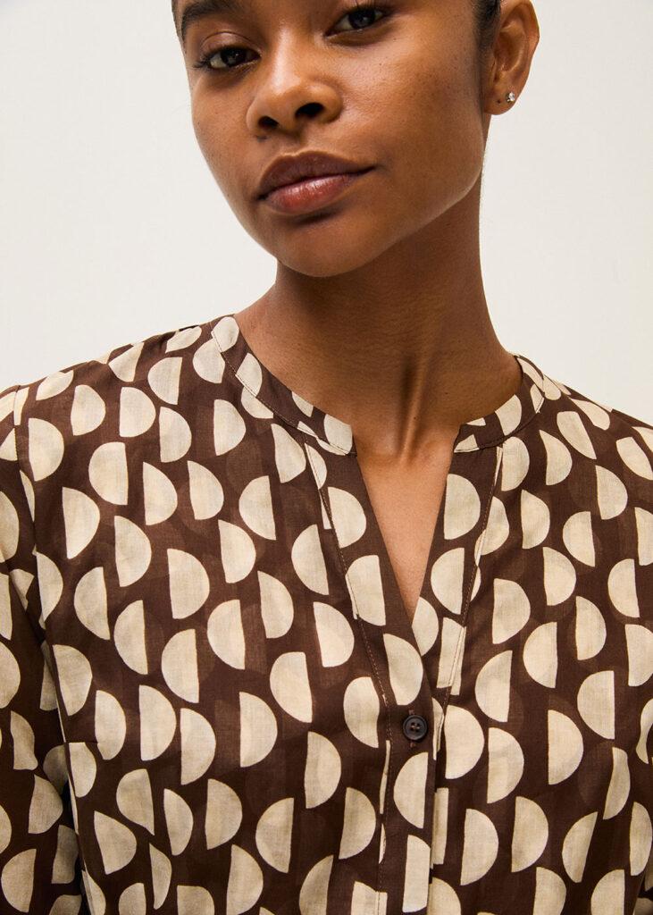 Dress 7/8 sleeve brown - 0