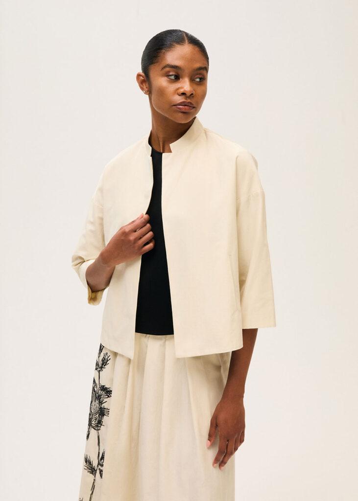 Jacket 3/4 sleeve oatmeal - 1