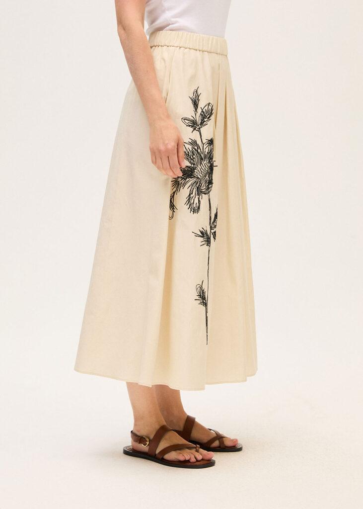 Skirt brocatet oatmeal - 0