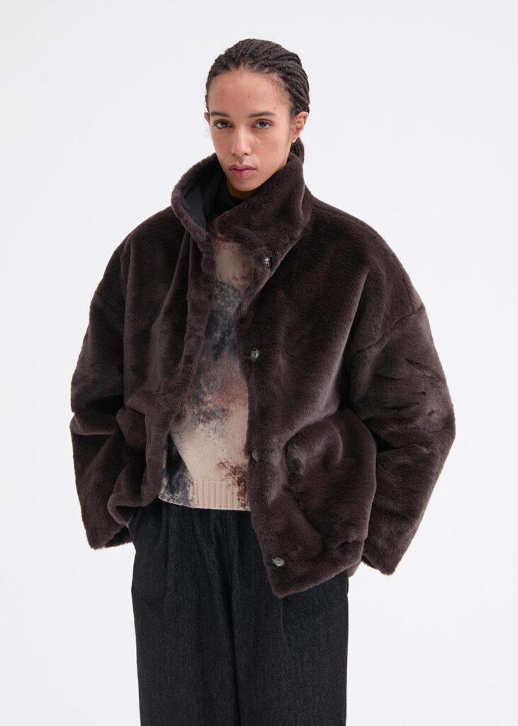 Jacke reversibel braun/schwarz