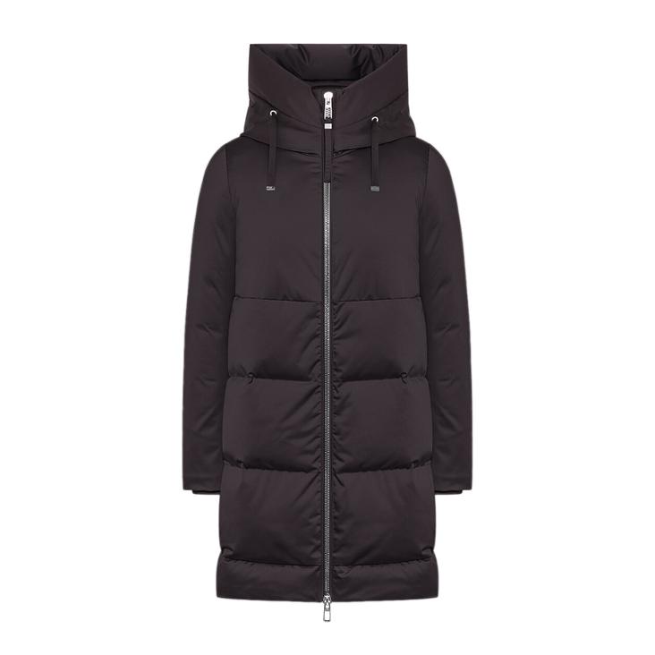 Quilted down jacket at the bottom deep borgogna
