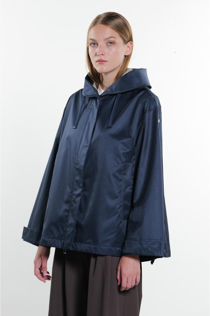 Parka oversized short with flared line blue - 0