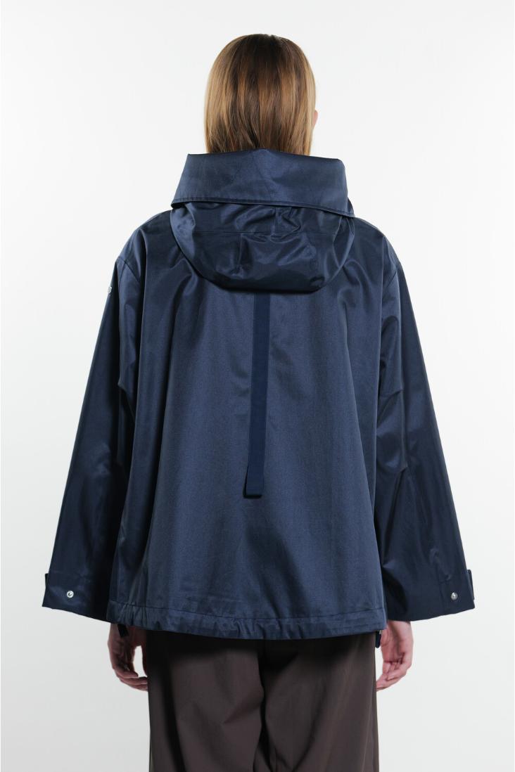 Parka oversized short with flared line blue - 1